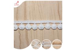 China White Flat Pom-pom Lace Trimmings Garment Accessories Lace Border supplier