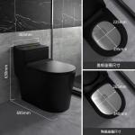 Siphon Flushing Matte Black Toilet One Piece Bathroom Ceramic Sets for sale