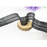 Black Polyester Water Soluble Lace Ribbon Border With Symmetric Geometric Figure