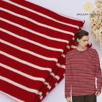 Striped Cotton Pique Fabric 320gsm 21S Combed Technic For French Terry for sale
