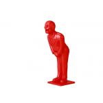 Life Size Welcome Painted Metal Sculpture Red Bowing Man Fiberglass Sculpture for sale