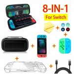 8 in 1 game accessory Set For Nintendo Switch Travel Carrying Case Accessories Kit Screen Protector Case Charging Cable for sale