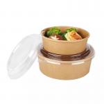 PE Lined Disposable 850ml Kraft Paper Salad Bowl Compostable To Go Food Container Salad Packaging Hot Food Containers for sale