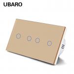 4 Gang Touch Light Switch White Black Grey Gold Smart Wall Switch for sale
