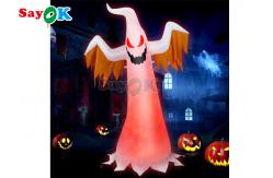 China LED Decoration Inflatable Ghost Halloween White With Red Eyes supplier