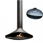 Elegant Black Hanging Wood Fireplace Floating Design Icon for sale