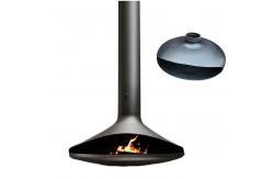 China Elegant Black Hanging Wood Fireplace Floating Design Icon supplier