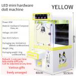 Yellow Coin-Operated LED Desktop Hardware Claw Arcade Machine for sale