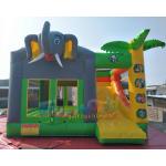 SGS TUV Inflatable Bouncer Slide / Blow Up Trampoline With Slide Jumping Bouncer for sale