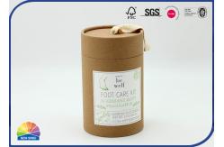 China Ribbon Handles Kraft Cardboard Cylinder Tubes With Print Paster supplier