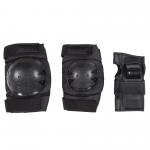 Black Roller Skating Pads Set Knee Pads Elbow Pads And Wrist Guards for sale