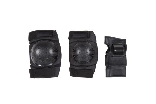 Black Roller Skating Pads Set Knee Pads Elbow Pads And Wrist Guards