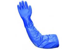 China Heat And Oil Resistant Gloves , Long Blue Work Gloves Excellent Dexterity supplier