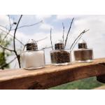 Glass Salt And Pepper Shakers Set Of 3 Pieces Capacity 17ml Condiment Shakers for sale