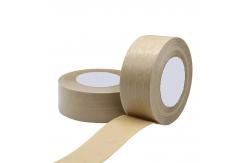 China Self Adhesive Brown Paper Packing Tape Fiberglass Reinforced Flatback Kraft Packing Tape supplier