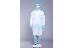 China White Shirt Elastic Cuff 35gram/M2 PP Disposable Lab Coat supplier