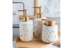 China Luxury Ceramic Bathroom Set Soap Bottle For Shampoo Liquid Lotion supplier