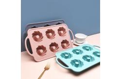 China Heat Resistant 6 Cavity Silicone Baking Mold With Iron Handle supplier