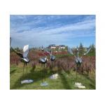 Life Size Lifelike Bird Sculpture Mirror Polished Stainless Steel Flamingo Sculpture for sale