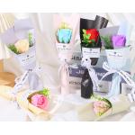Valentine's Day and Christmas gift, single lace rose soap flower, artificial flower, fresh and small souvenir mini bouquet for sale