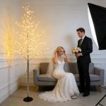 Full LED Christmas Tree with Collapsible Storage Warm White Lights and Metal Stand