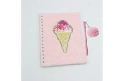 China Custom Plush Fluffy Small Giveaway Gifts Ultraportable Notebook And Pen supplier
