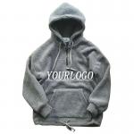 Custom Half Zipper Fleece Pullover Jacket , Mens Sherpa Lined Fleece Hoodie for sale