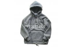 China Custom Half Zipper Fleece Pullover Jacket , Mens Sherpa Lined Fleece Hoodie supplier