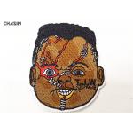 Custom Cool Punk Clothing Embroidered Skull Patches And Glue Backing NO MOQ for sale