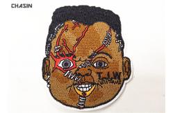 China Custom Cool Punk Clothing Embroidered Skull Patches And Glue Backing NO MOQ supplier