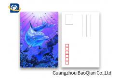China Durable Dolphin 3D Lenticular Postcards CMYK UV Offset Printing Cartoon Design supplier