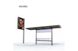 China No Rusted L4200mm Transit Bus Shelters With Pole Mounted Advertising Light Box supplier