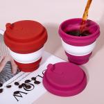 Flexible Collapsible Silicone Coffee Cups 12oz 16oz Cold / Heat Resistance