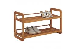 China 2- Tier Stackable Bamboo Shoe Rack Antique Appearance With No Folded supplier