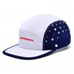 Customized Eyelets 5 Panel Camp Hat Flat Brim Waterproof Nylon Camper Cap for sale