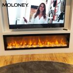 Indoor Flush Mounted Electric Fireplace Remote Control Fake Log 180cm 70in for sale