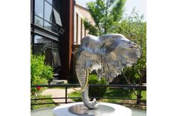 China Custom Stainless Steel Casting Elephant Head Sculpture With Mirror Polishing Finish supplier