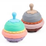 2 To 4 Years Old Baby Silicone Toys EN71 Silicone Stacking Blocks for sale