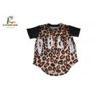 Outdoor Short Sleeve Baseball Tee Womens , Custom Made Leopard Print Baseball Tee for sale