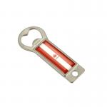Shinny Nickel Plated Zinc Alloy Metal Bottle Opener Keychain for sale