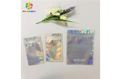 China Custom Cosmetic Packaging Bag Plastic Hologram Mylar Zipper With Clear Window supplier