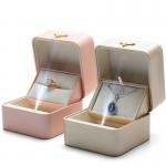 End Creative LED Light-Emitting Lamp Engagement Ring Display Box Single Ring Pendant Jewelry Box Gift Box PU Leather Box for sale