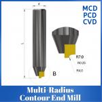 Multi Radius Contour End Mill 10x Faster PCD MCD Diamond Tools for sale