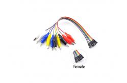 China Electric Test Lead 20cm 10pin Electrical Jumper Wire Female With Crocodile Clip supplier