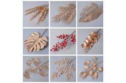China Golden artificial eucalyptus gingko Persian Leaf Areca Palm Monstera with Red Cherries supplier