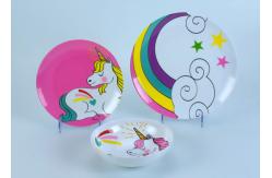 China Unicorn Style 3pc 100% Melamine Baby Dinner Set supplier