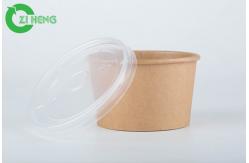 China Environmentally friendly kraft disposable paper biodegradable 8oz soup bowls with lid supplier