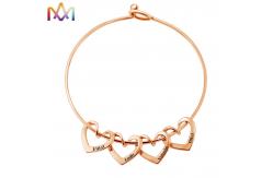 China 65MM Womens Engraved Bracelets With Heart Pendant supplier