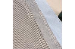 China 6oz Blue And White Vertical Stripes Stretch Denim Fabric For Shorts supplier