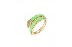 China Enamel Gold Plated Snake Ring Open Women Zircon Adjustable Engagement Ring supplier